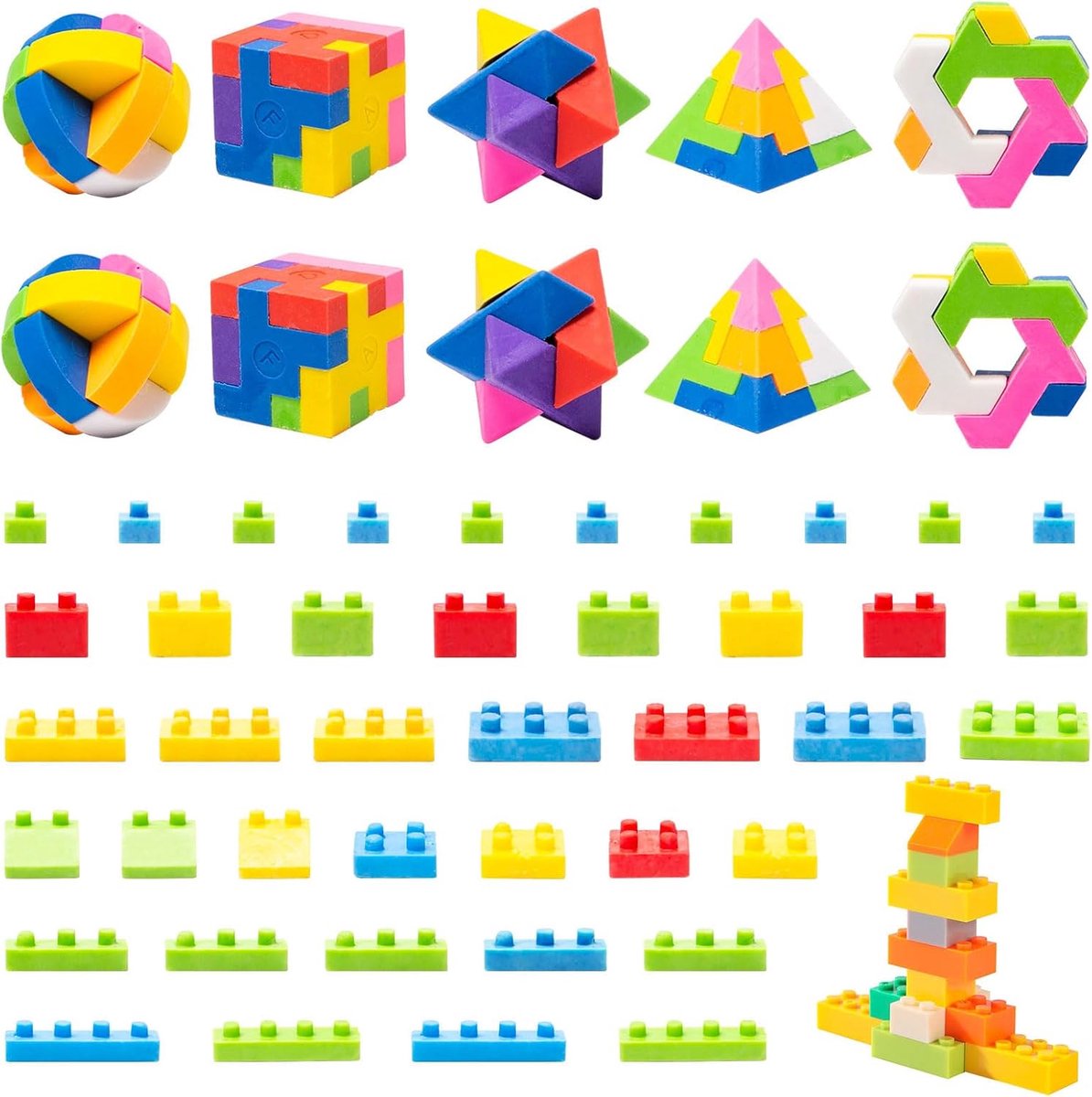 Puzzel Gummetjes - Mini Gummen - Feestelijke Cadeautjes - Ontwerp met Puzzel - 30 Stuks - Meerkleurig