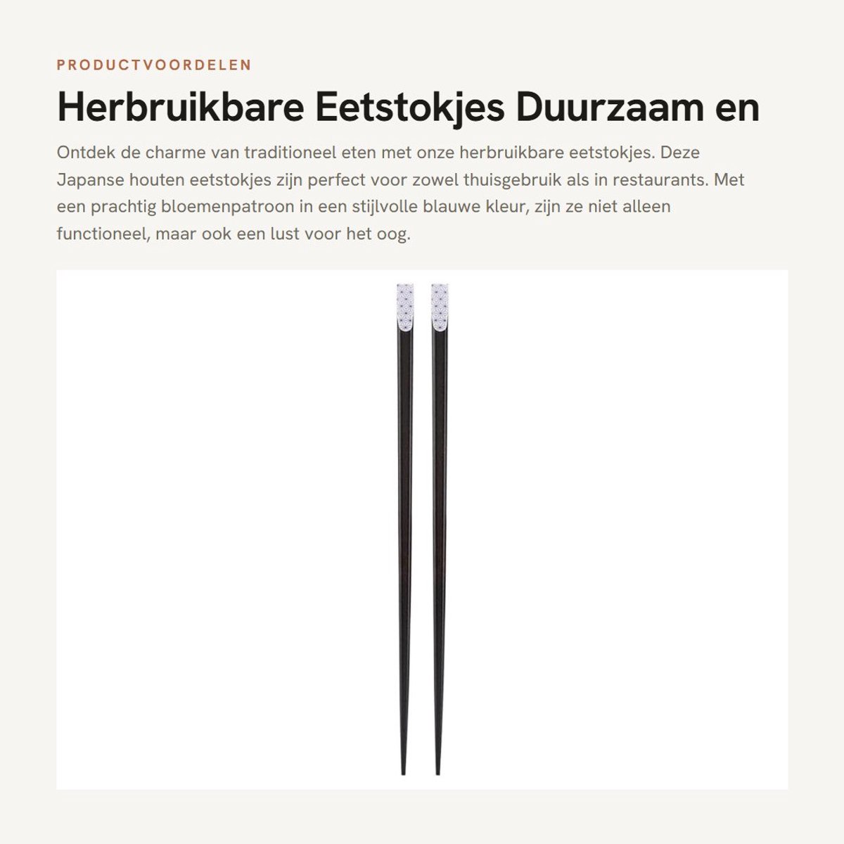 Dailygoods- Eetstokjes Herbruikbaar - Japanse Houten Eetstokjes - Duurzaam - 23cm - Voor Kinderen/Volwassenen - Geschikt Voor Sushi/Noedelsoep - Eetgerei
