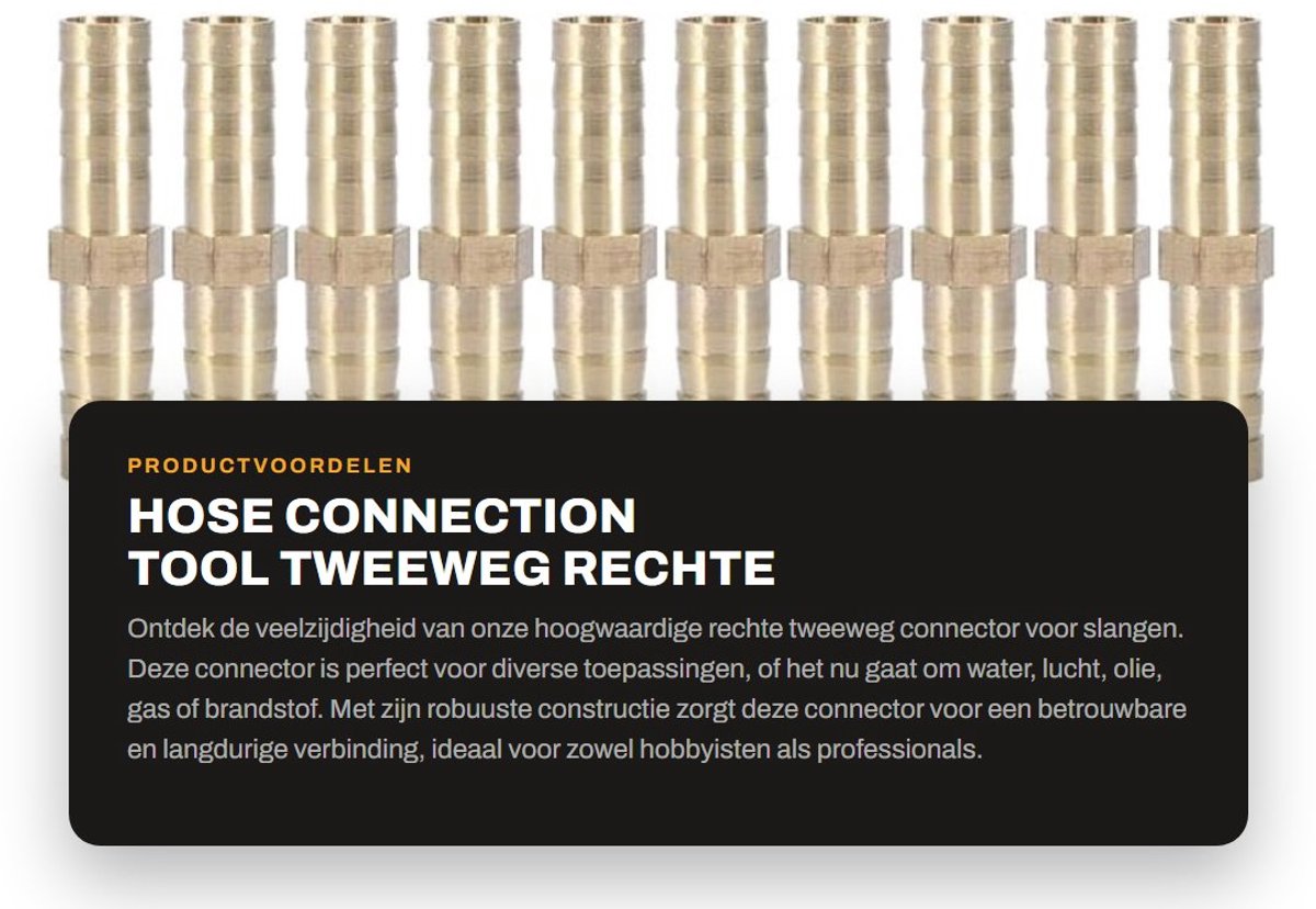 Dailygoods- Slangverbindingsgereedschap - Twee-weg Connector - Slangaansluiting - 8 mm - 10 Stuks - Hoogwaardige Kwaliteit - Buiskoppeling
