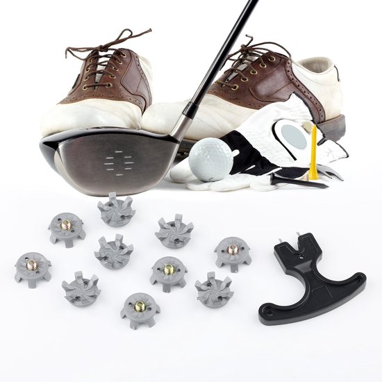 50pcs Grijze Golf Schoen Spikes Vervangingen met 1 Zwarte Golf Schoen Sleutel - Voor Golf Schoenen, Metaal Draad Schroef 6mm - Geschikt voor Buiten, Cricket Schoen, Golf Speler, Golf Liefhebber van Merkloos — afbeelding 3