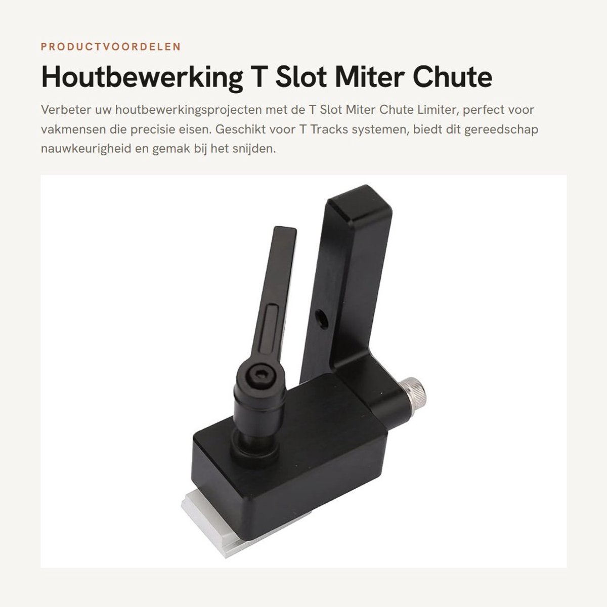 Dailygoods- T-slot Limiter voor Precisie Snijden - Houtwerk Gereedschap - Bakeliet - Geschikt voor T-rails - Handvat Opties - Lange Levensduur - Houtbewerking Gereedschap
