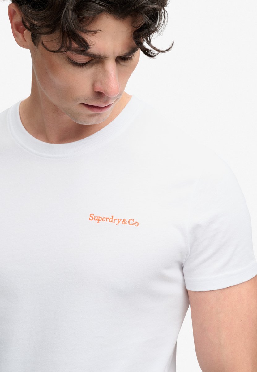Superdry Essential Company Logo Geborduurd T-shirt Heren T-shirts Oranje