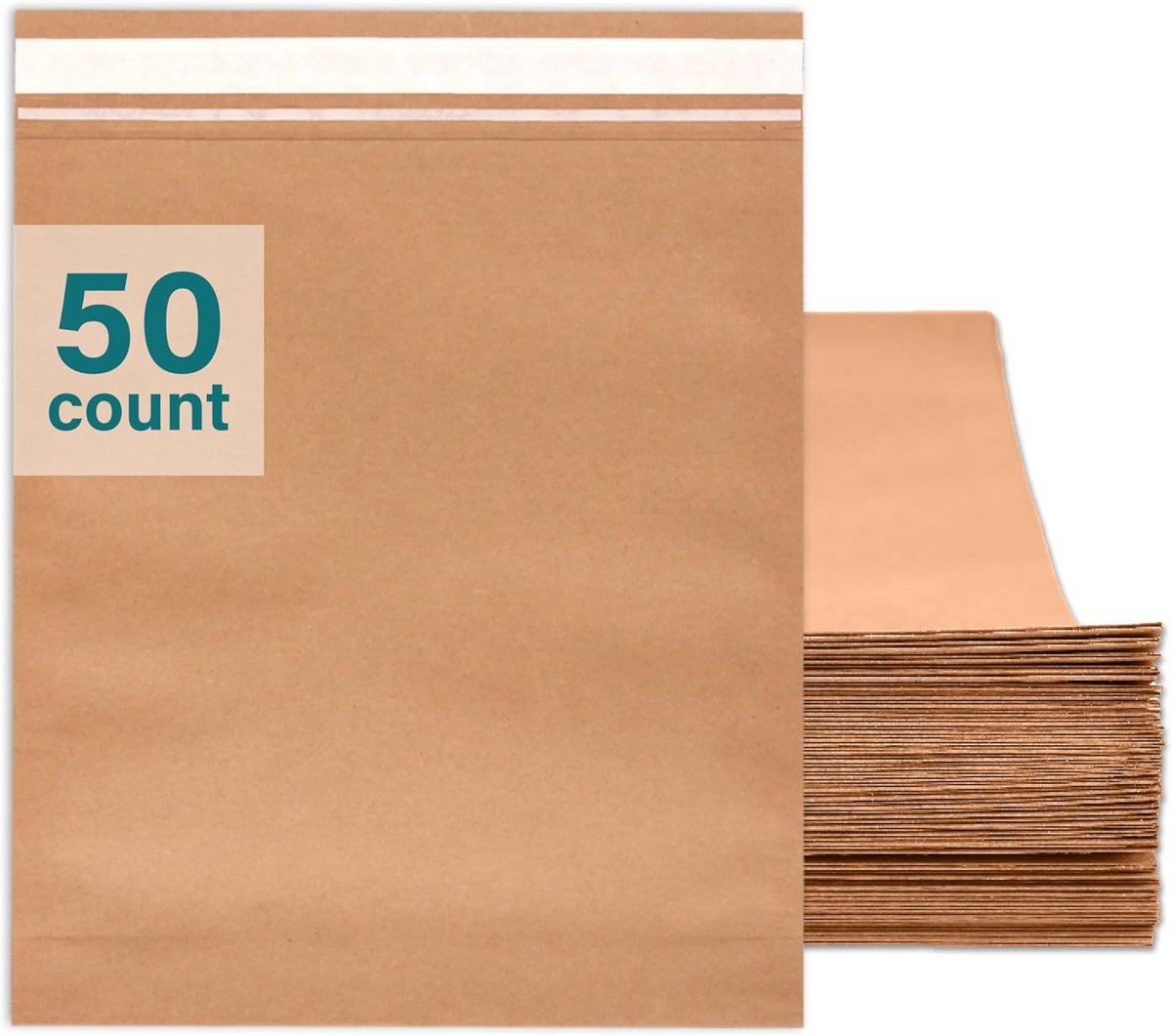 Papieren Mailer - Verzend Enveloppen - Veilig Verzenden - Waterbestendig Ontwerp - Large 50 Stuks - Kakiebruin