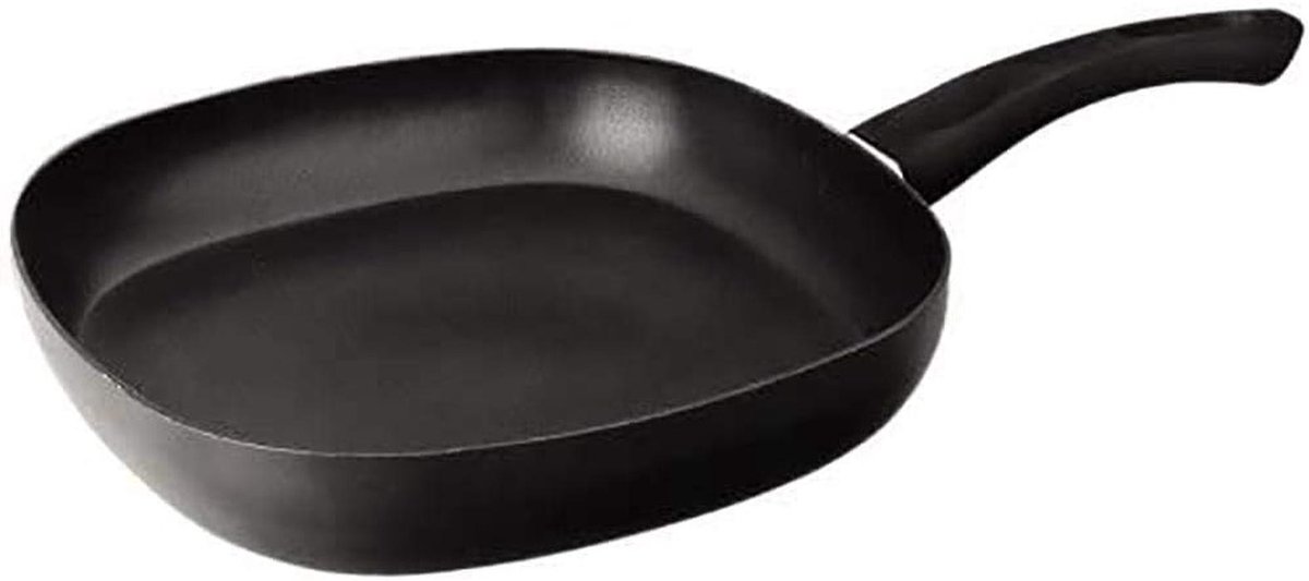 Grillpan Koekenpan Lekker Koken Antiaanbaklaag 18x18 cm Zwart