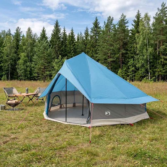 vidaXL - Tipi - Tent - met - dak - Blauw - 700 - x - 700 - x - 395 - cm - Polyester - en - Staal van Vidaxl — afbeelding 3