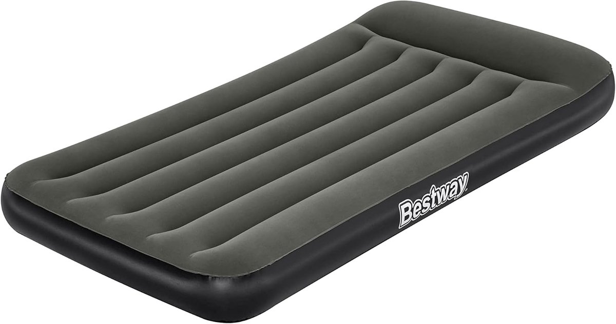 Luchtbed - Opblaasbaar bed - Logeren thuis - Duurzame constructie - 188 x 99 cm - Grijs