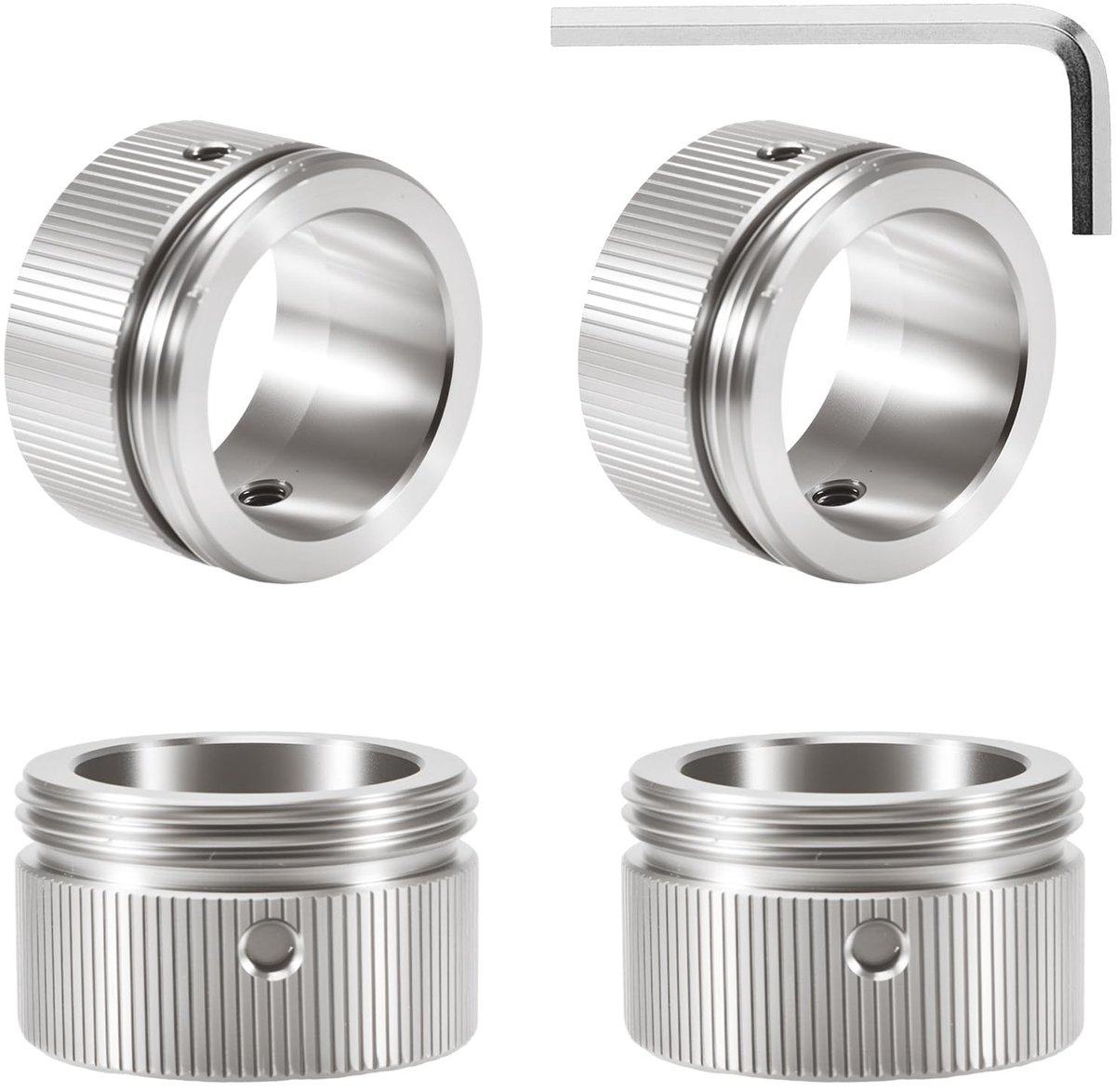 Dailygoods - Set van 4 Roestvrij Stalen Verwarmingsventieladapters M30 x 1,5