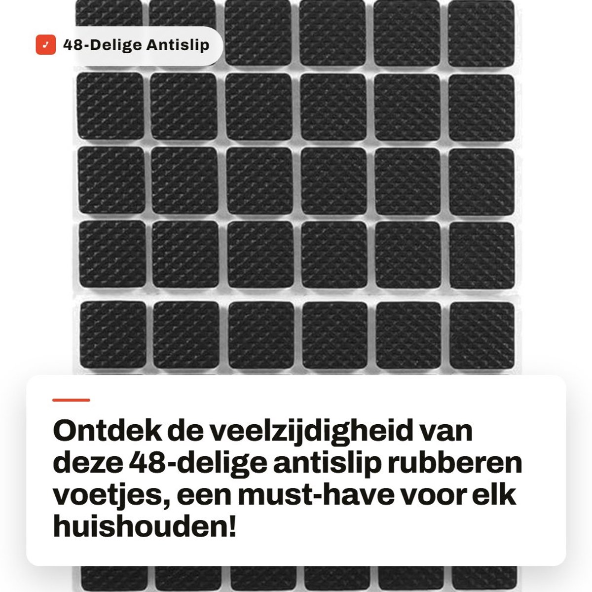 Dailygoods - 48-Delige Antislip Rubberen Voetjes - Bescherming voor Meubels - Zwart - Zelfklevend - Perfect voor Kasten en Apparaten - Voorkom Krassen