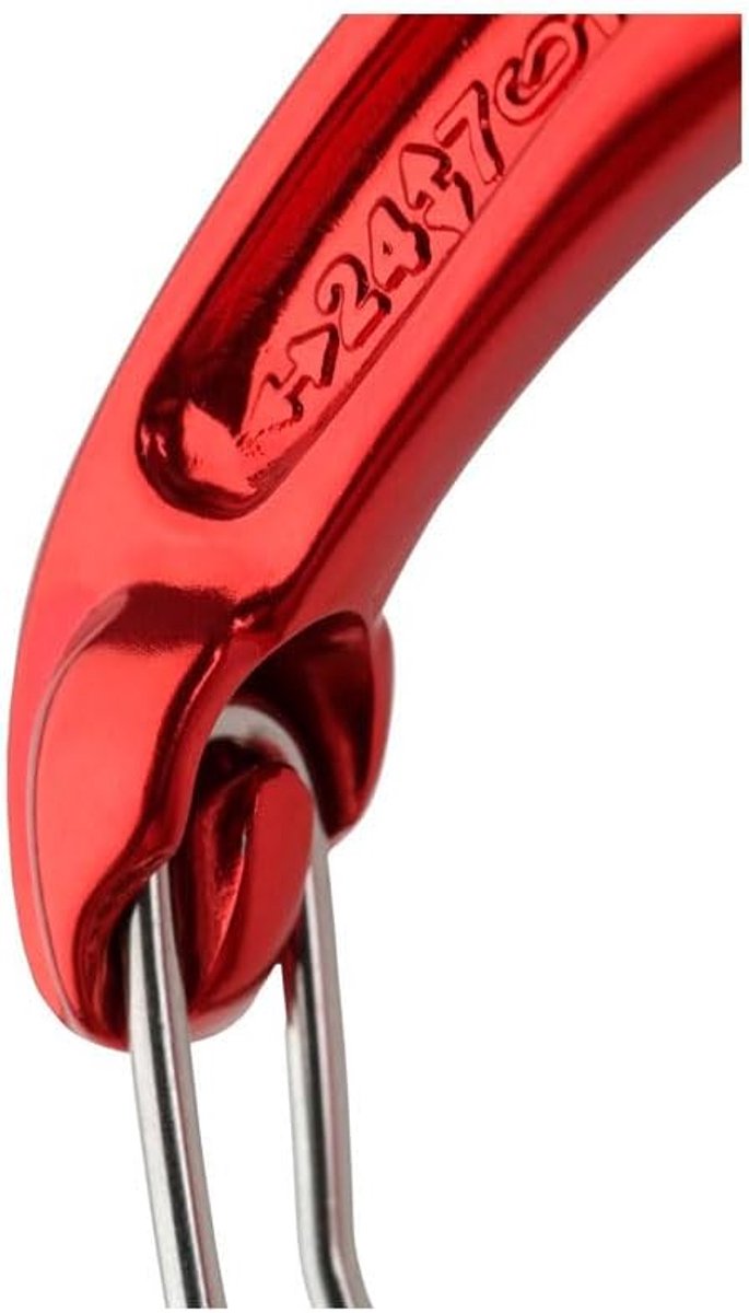 Klim Touw Set - Quickdraw Karabiners - Sport Klimmen - Lichtgewicht Ontwerp - 10cm Lengte - Rood