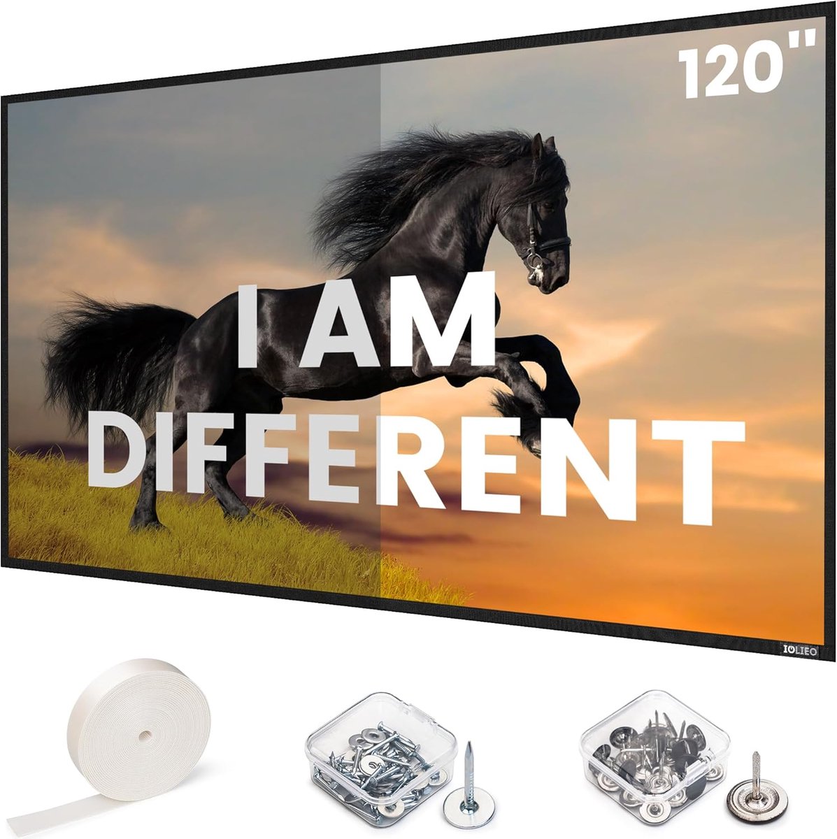Projectorscherm Vast Frame - Projectiescherm - Home Cinema - Hoge Helderheid 2.6X Gain - 120 Inch 16:9 - Wit