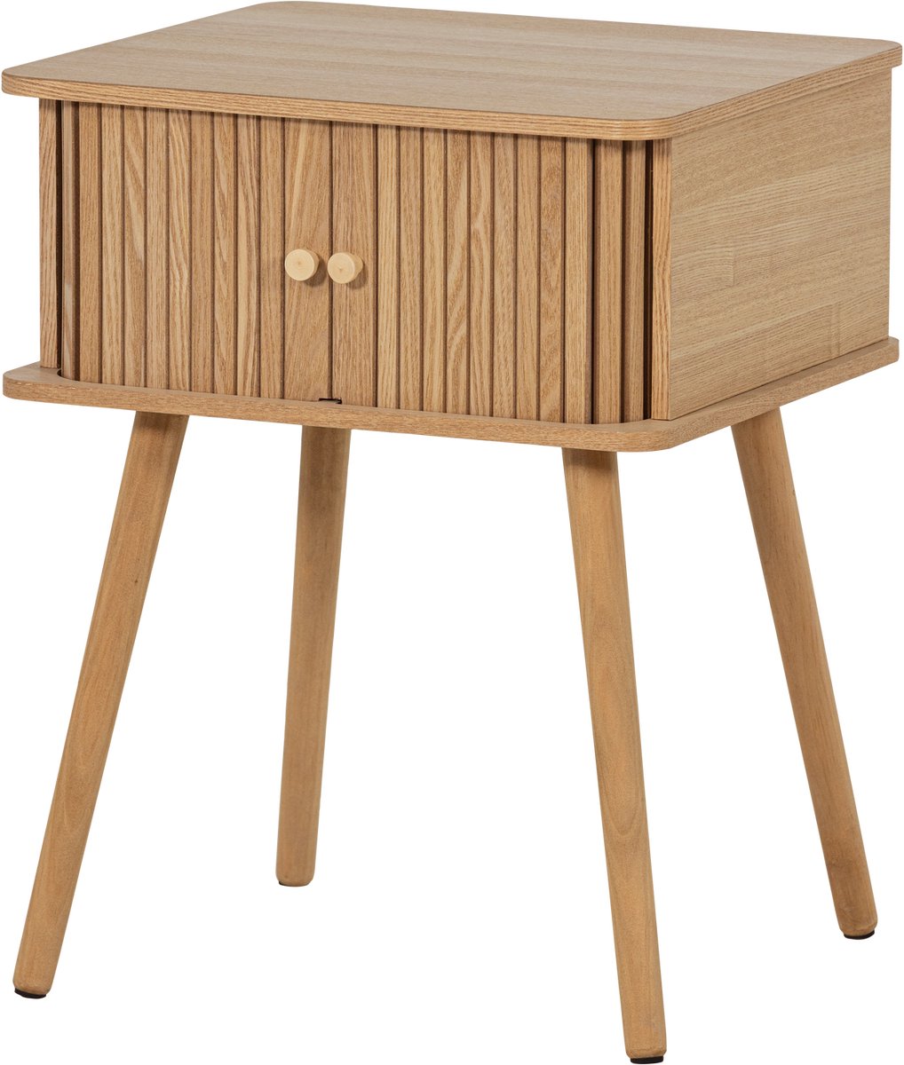 WOOOD Karri Nachtkastje Recht - MDF/Grenen - Naturel - 58x45x40