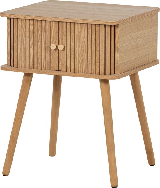 WOOOD Karri Nachtkastje Recht - MDF/Grenen - Naturel - 58x45x40