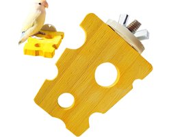 Houten Vogel Zitstok - Papegaai Houder - Vogelkooi Accessoire - Kaasvorm Ontwerp - 20x2x2 cm