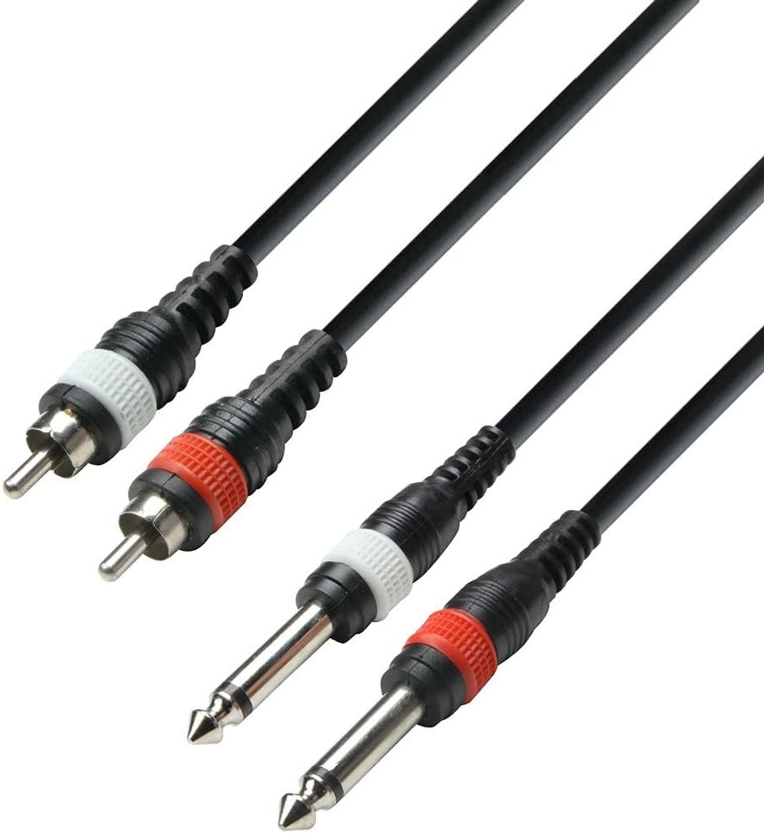 Audiokabel - Signaalkabel - Muziekapparatuur - Dubbele Mono Jack - 1 Meter - Zwart