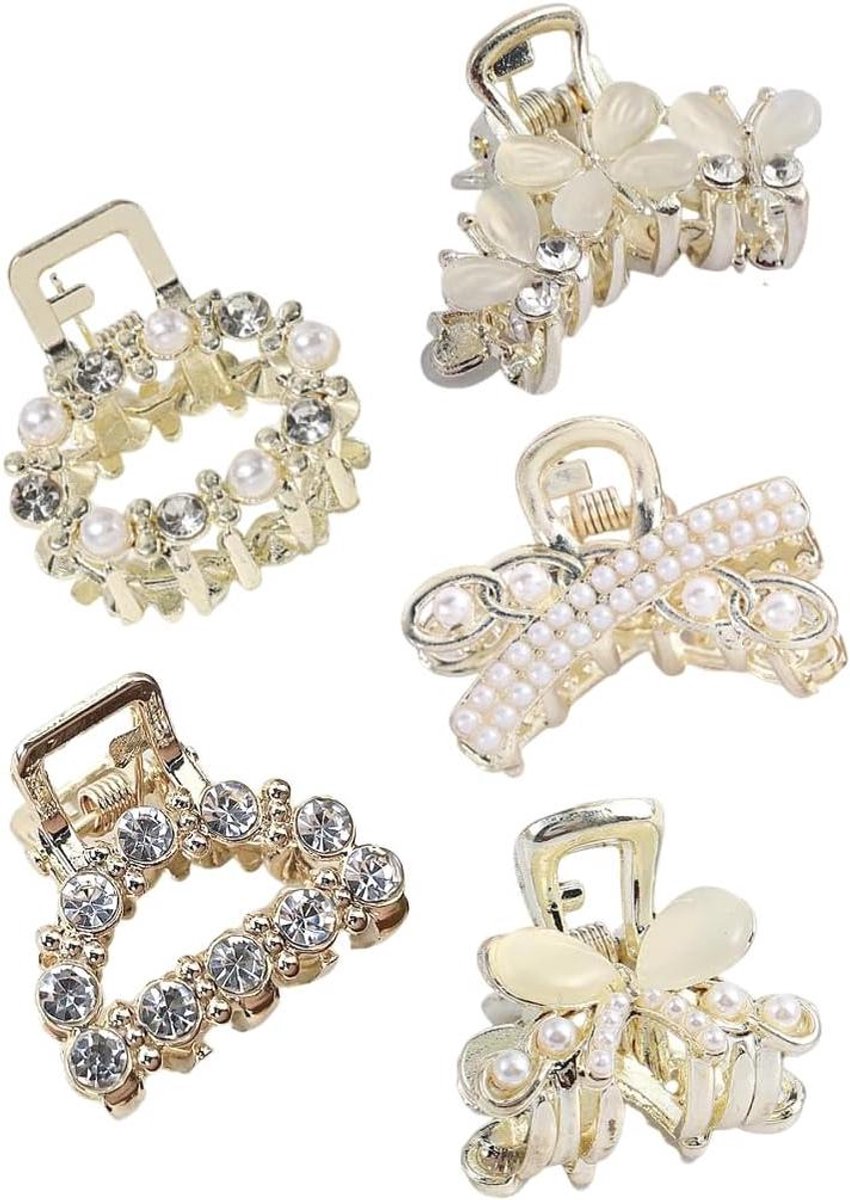 Metalen Haarspelden - Mini Speldjes Parels - Haar Styling - Sterke Grip Flexibel - 6 cm - Zilver
