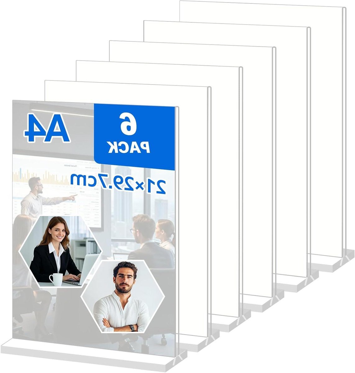 Acryl Display Standaard - Menuhouder - Horeca - Dubbelzijdig - A4 - Transparant