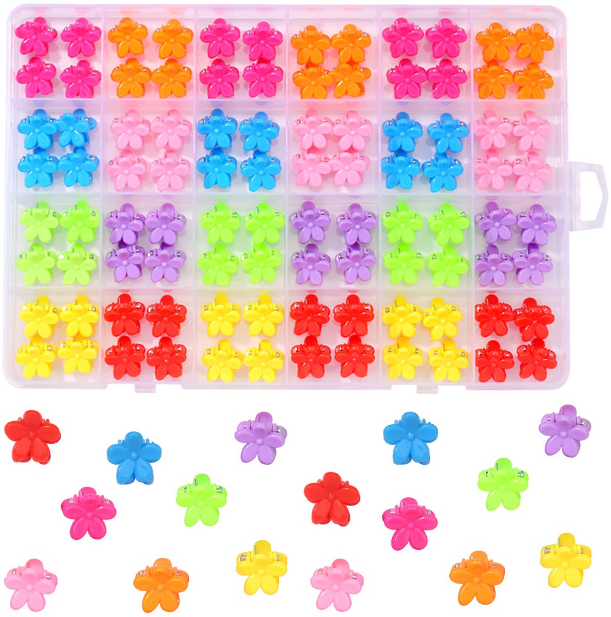 96 Stuks Kleine Haarklemmetjes - 1.3cm (Mini) - Meisjes & Baby - Inclusief Opbergbox