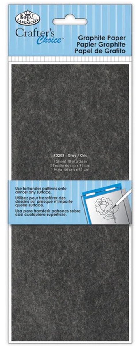 Royal & Langnickel grafietpapier grijs 45x91 cm voor tekenen en knutselen.