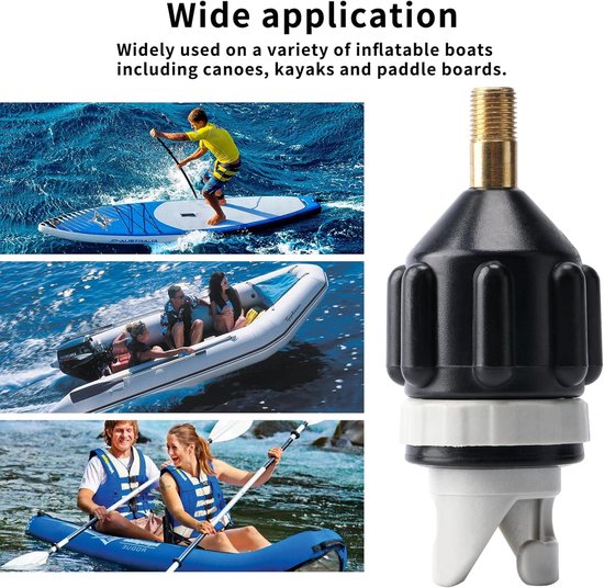 Ventiel Adapter - Pomp Mondstuk - Watersport Opblazen - Universeel Geschikt - Compact Formaat - Zwart — afbeelding 5