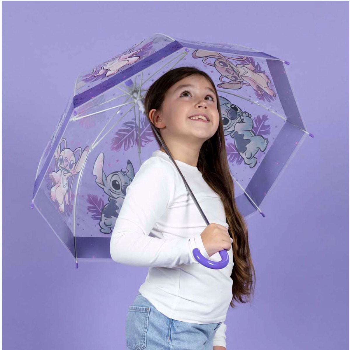 Lilo & Stitch Paraplu - Kinderparaplu - Metaal frame - Paars - Transparant — cadeau in Spellen & Speelgoed - foto 7