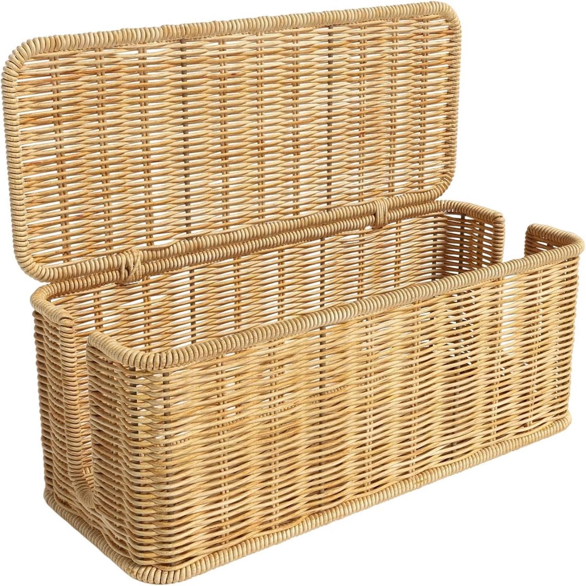 Kabelorganisator Doos - Snoer Opberger - Netjes Kabelbeheer - Handgeweven Rotan - 31x125x13cm