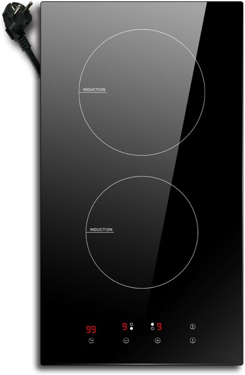 Core® Elektrische Kookplaat 2 Pits - Elektrische Fornuis - Elektrische Kookplaat Vrijstaand - 2 Kookplaten 30 cm - Kinderslot - Zwart -52 cm x 29 cm x 6 cm