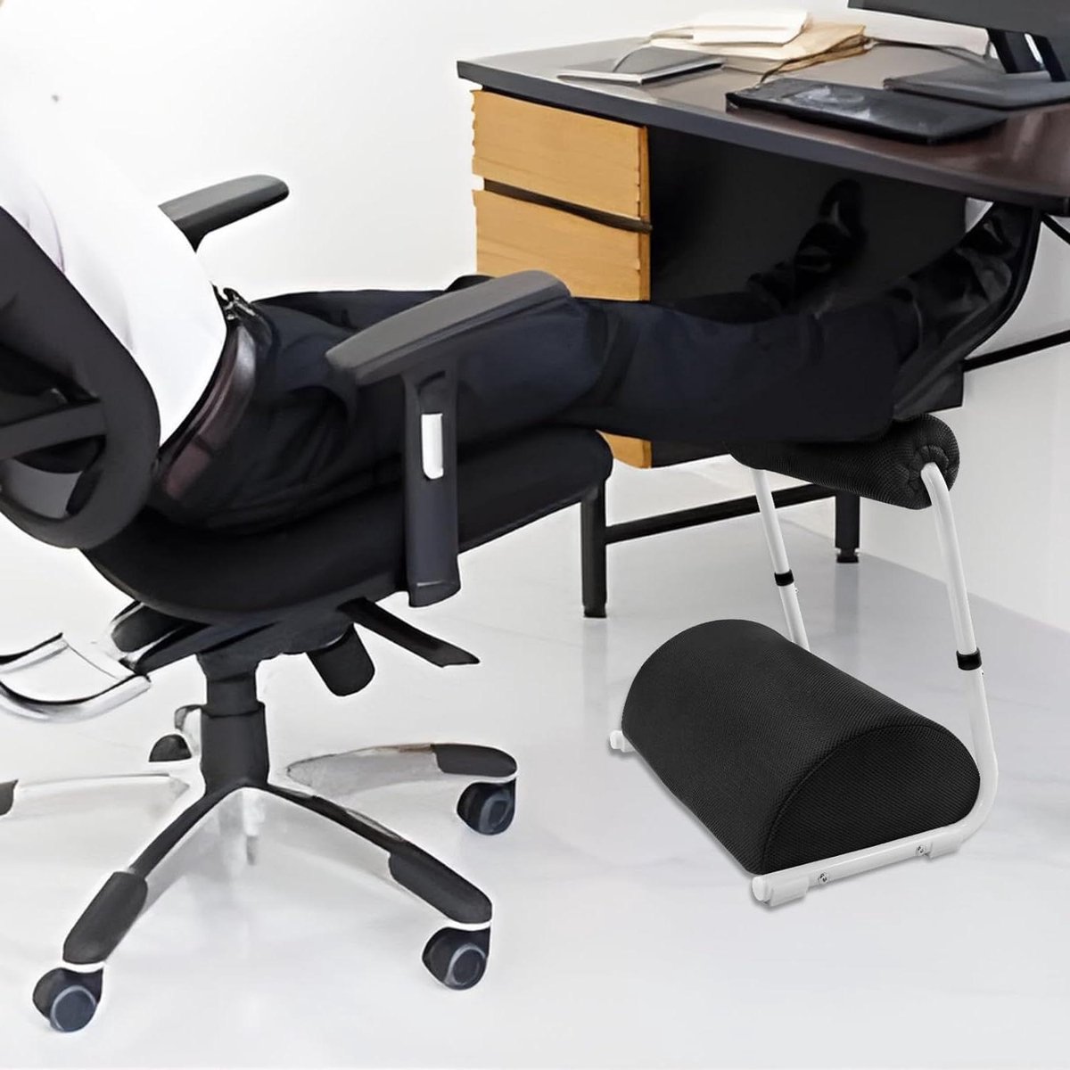 Verstelbare Voetsteun - Beensteun Onder Bureau - Ergonomisch Zitten - 3 Hoogteposities - 40x29x46 cm