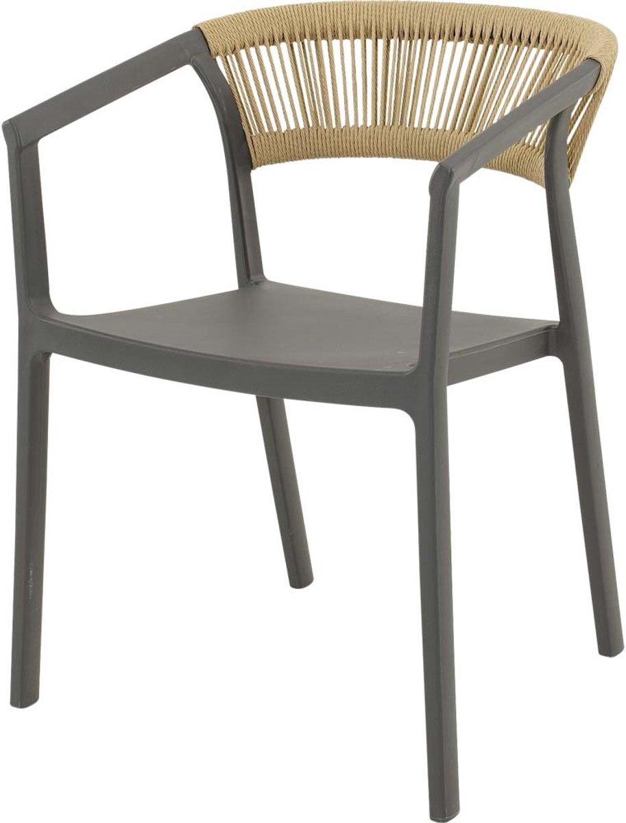 Lesli Living - Bistrostoel Terrasa - Antraciet - 56x55x74,5cm