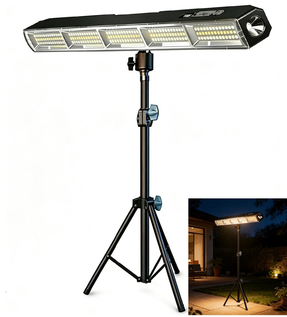 LED-lamp-Kampeerlamp-LED Balkonlamp-zaklamp-met standaard-Balkonlamp met verstelbaar statief