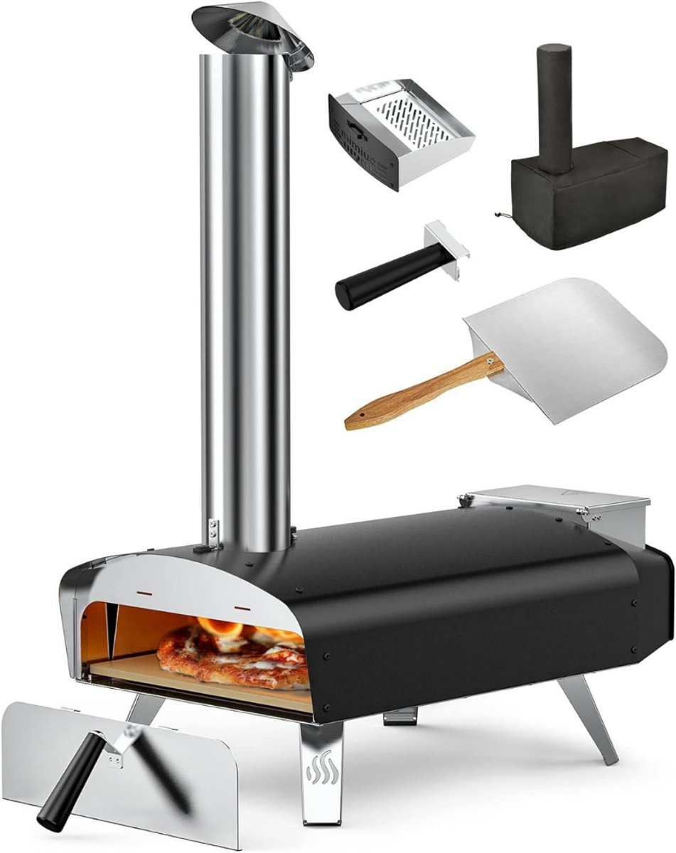 REN®Pizza oven Buiten - Pizza oven Buiten - Pizza oven Buiten Gas - Zwart- 54cm x 31cm x 72cm ; 15 kg