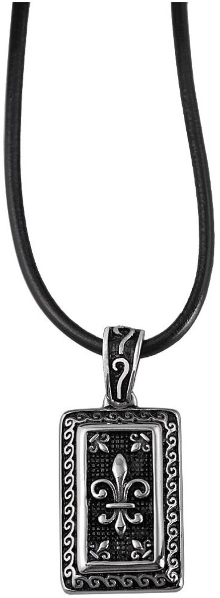 AKZENT Akzent herenketting met hanger Tizian echt leren ketting met hanger, lengte: 25 cm / dikte: 3 mm