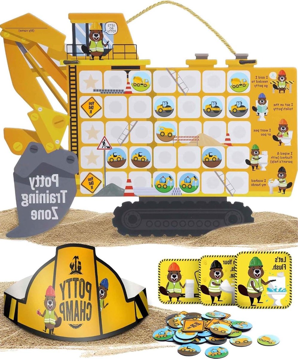 Zindelijkheidstrainingschema Stickers - Potjestraining Grafiek - Peuter Ontwikkeling - Met Kroon Beloning - 27 x 31 cm - Tractor