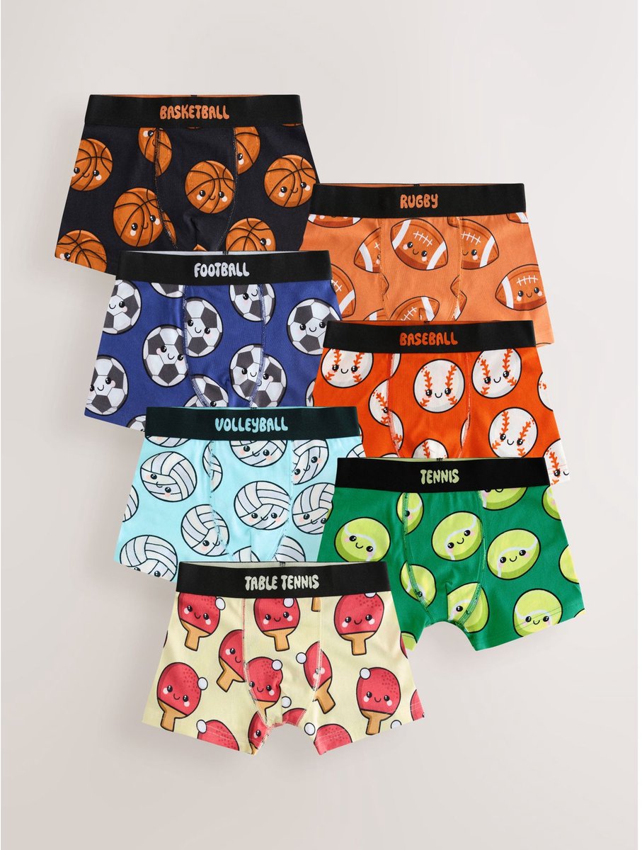 Next - Jongens - Set van 7 boxershorts - Blauw