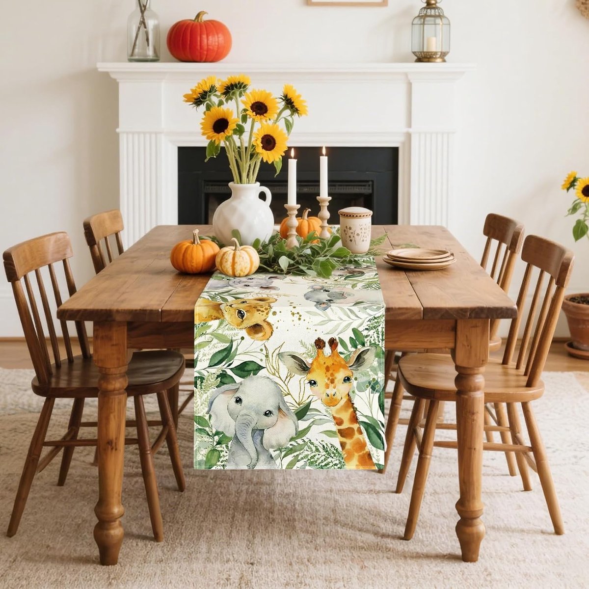 Tafel Runner - Linnen Tafelkleed - Diner Decoratie - Wasbaar Ontwerp - 33x183 cm - Groen