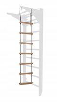 MUVV - Touwladder 200x37 cm - 7 sporten - Met bevestigingslus - Draagvermogen tot 60 kg - Natuurlijk hout - voor kinderen