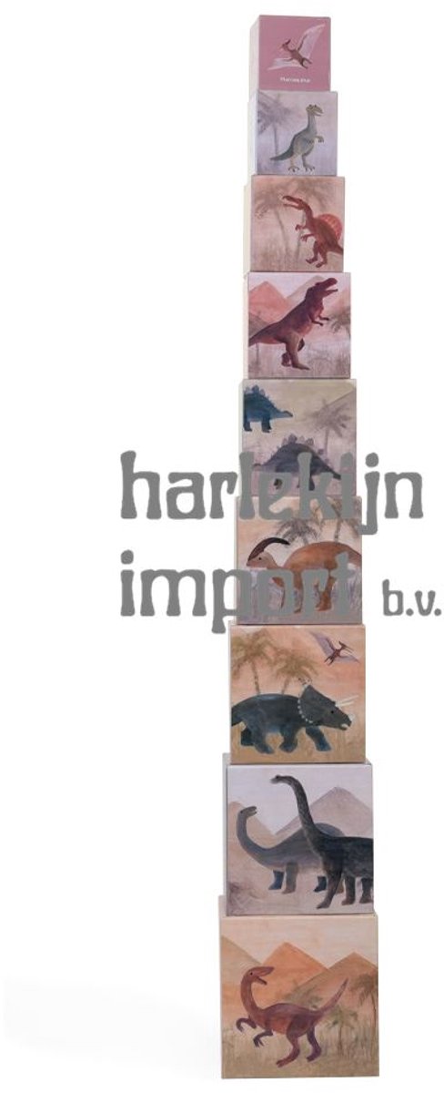 Egmont Toys stapeltoren kubus dino karton 15x15x15 cm educatief.