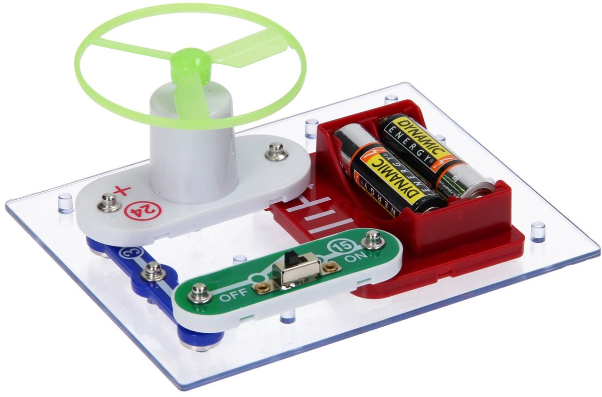 Elektro Bouwset propeller speelgoed bouwpakket glow in the dark.