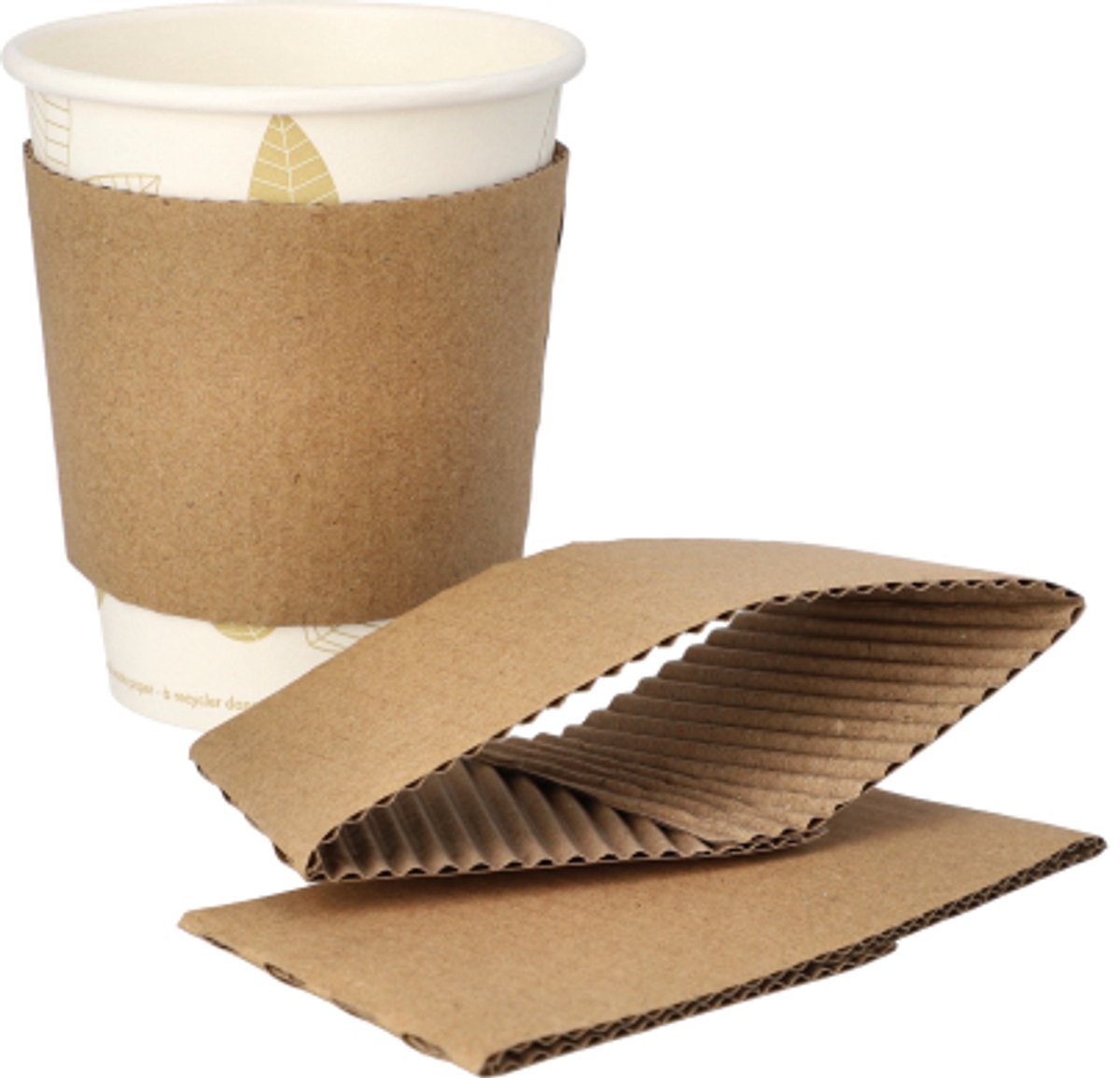 100 Sleeves voor koffiebekers pure Ø 7,3 cm · 5,8 cm bruin