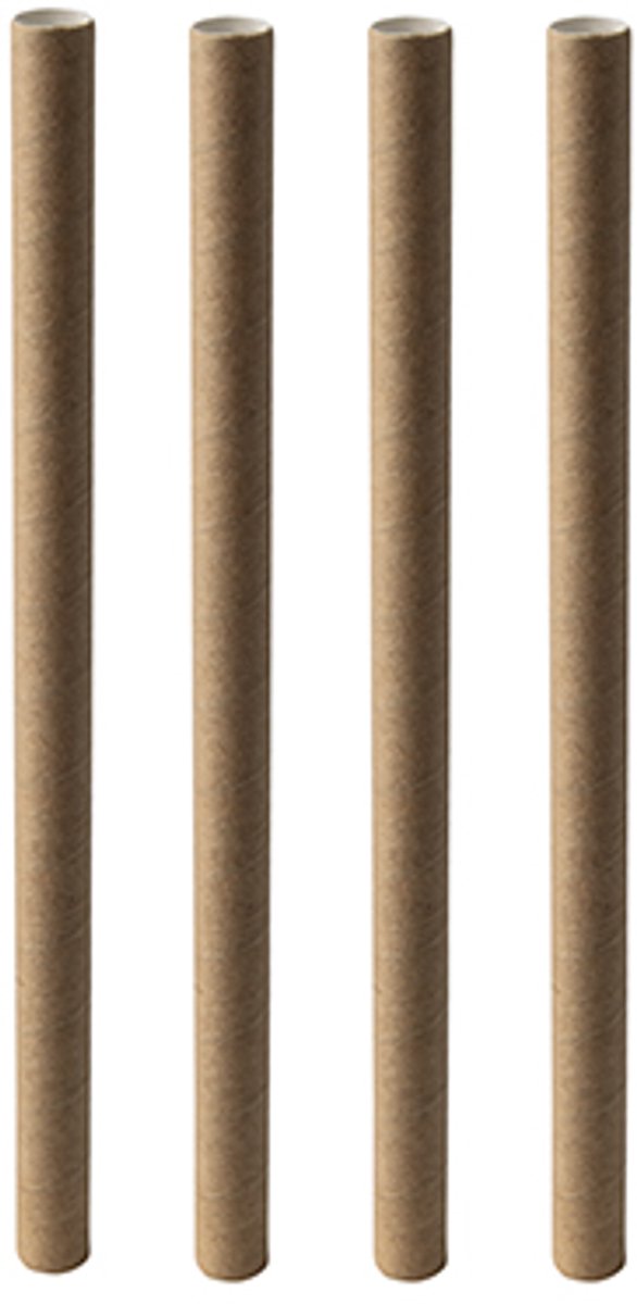 6x 200 Bubble Tea Drinkrietjes Papier pure Ø 12 mm · 20 cm bruin