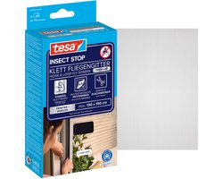 Tesa insect stop H&L Fly Screen Premium voor ramen - hor met sterke klittenband, verwijderbaar zonder resten, op maat snijden - 130 x 150 cm - Zwart