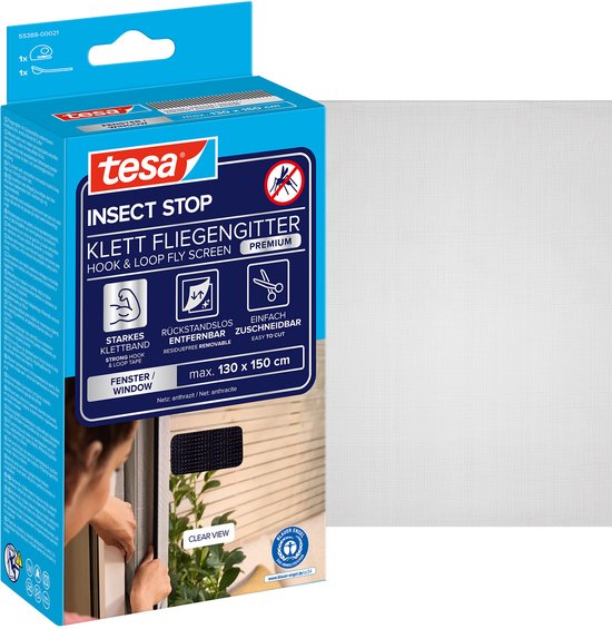 TESA Klittenbandhor raam Comfort antraciet 130x150 cm kopen