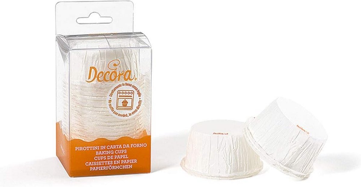 25 Witte Papieren Muffinbakvormpjes 55x35mm - Bakvormen voor Muffins en Cupcakes