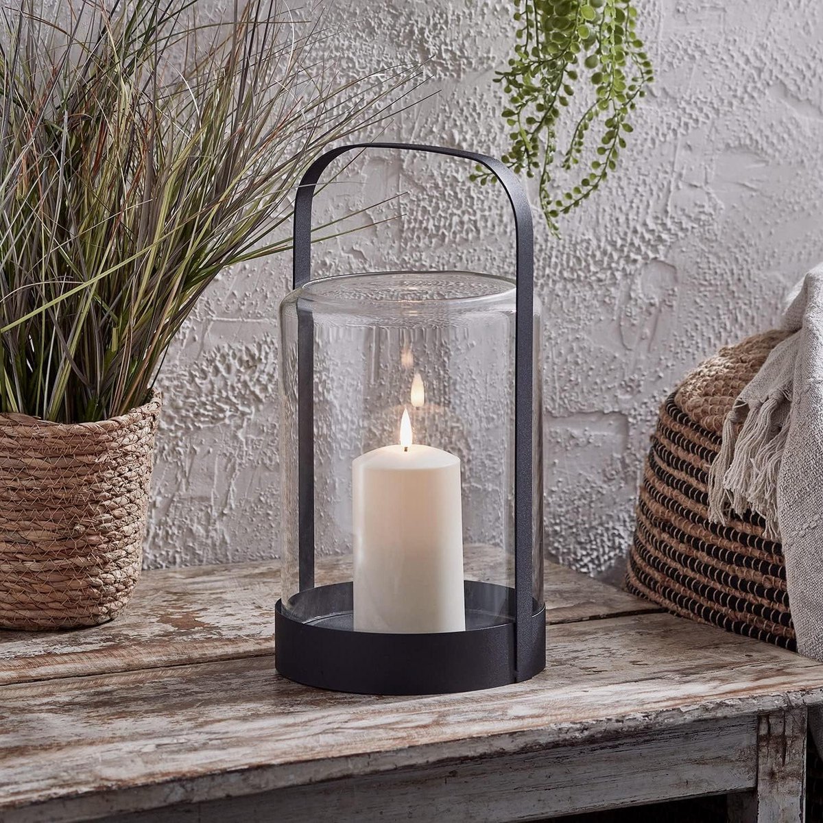 Led Kaarslamp - Decoratieve Lamp - Buiten Verlichting - Met Timerfunctie - 356 cm Hoog - Zwart