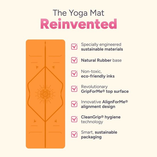 Liforme Travel Yogamat, de meest milieuvriendelijke antislip yogamat ter wereld met het originele unieke oriëntatiemarkeringssysteem, biologisch afbreekbare mat van natuurlijk rubber van Liforme — afbeelding 5