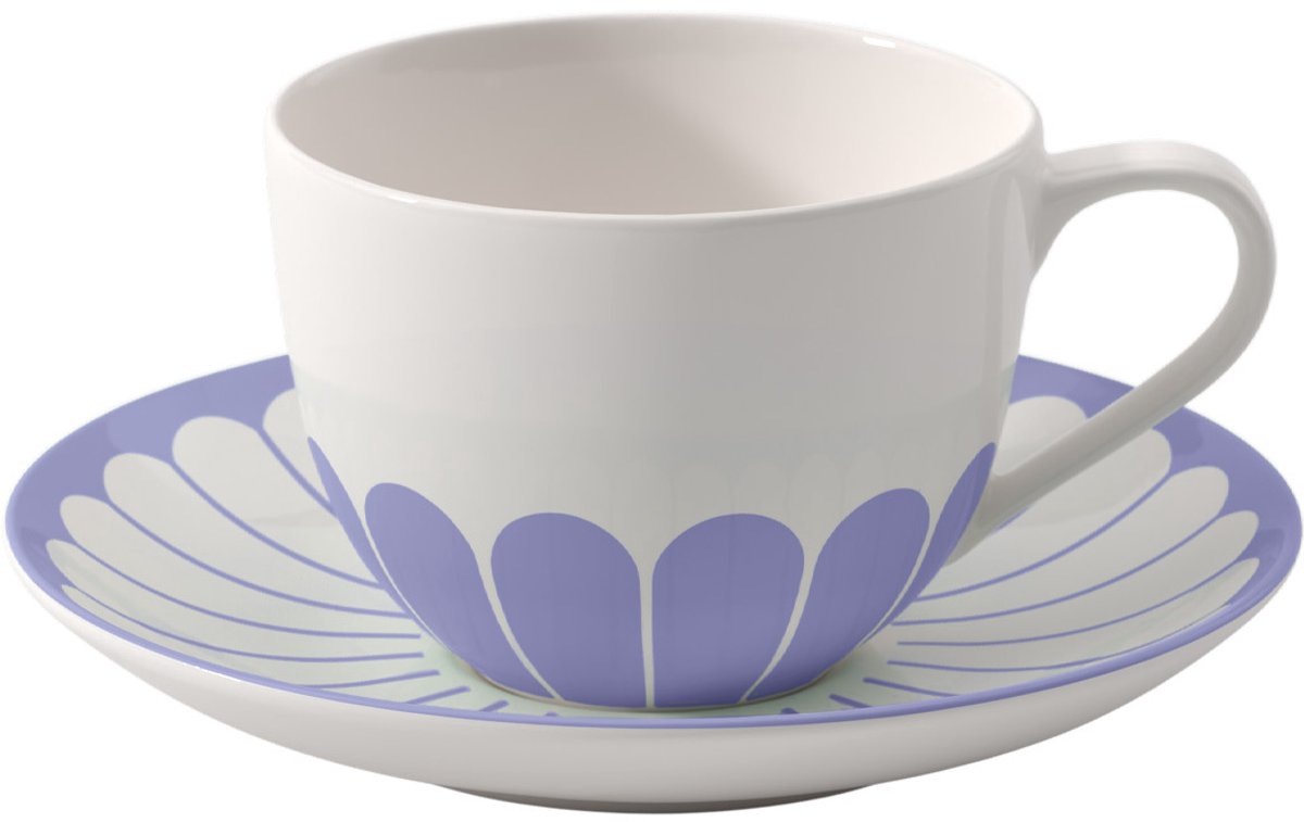 Cappuccinotasse mit Untertasse Fleur Couleur 300 ml
