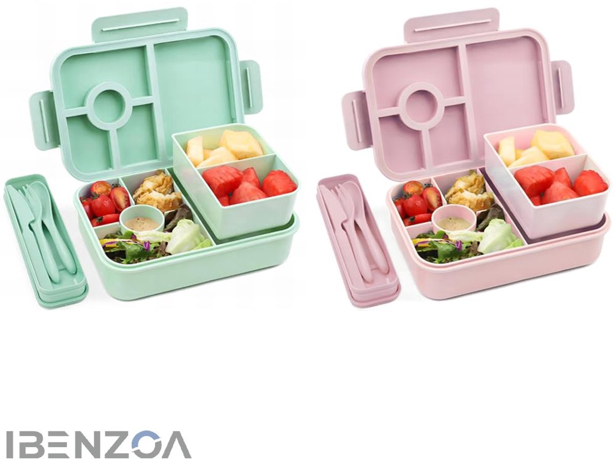 Lunchbox - 1300 ml - Set van 2 - 4 Compartimenten