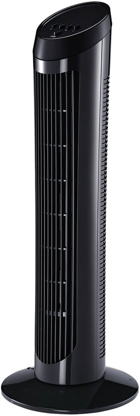 Torenventilator zwart 3 snelheden oscillatie ventilator stil draagbaar 45W 75 cm hoog