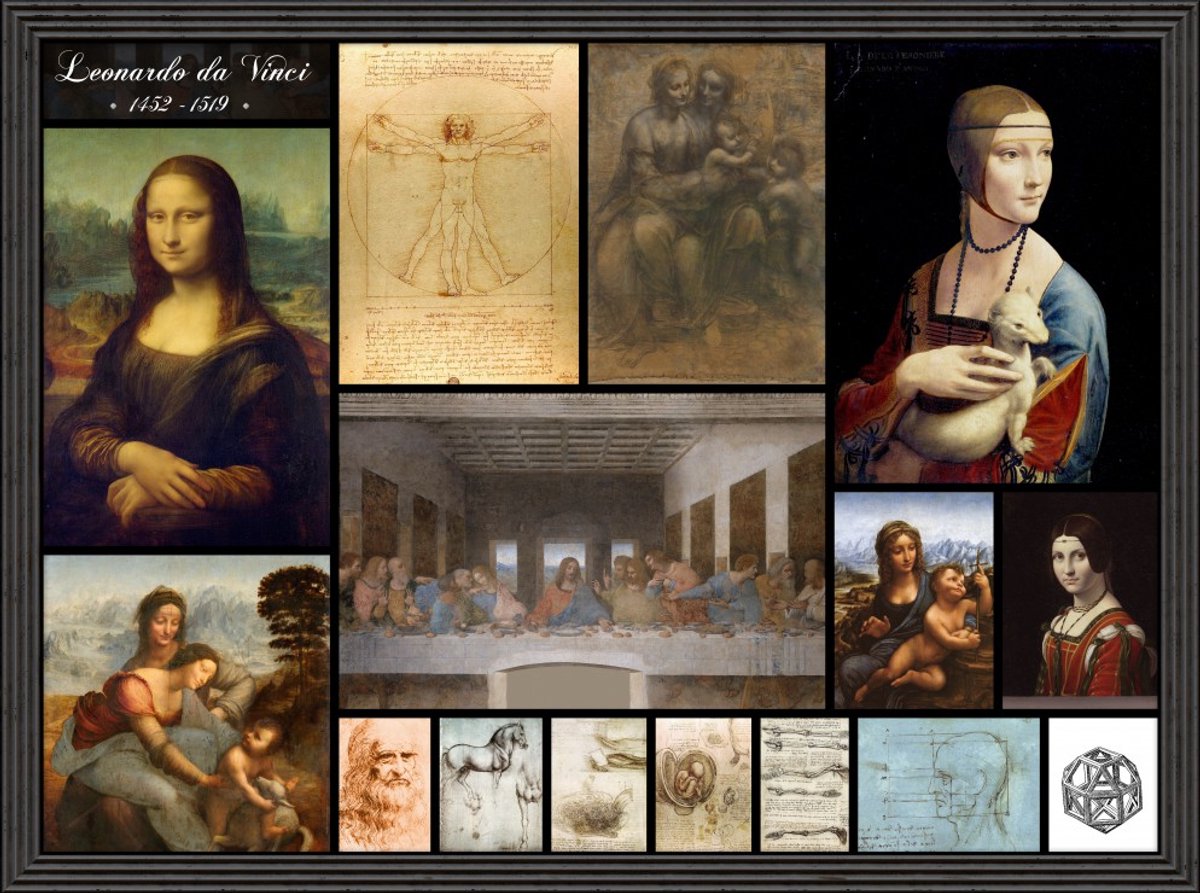 Grafika puzzel Leonardo da Vinci collage - kunst legpuzzel 2000 stukjes.