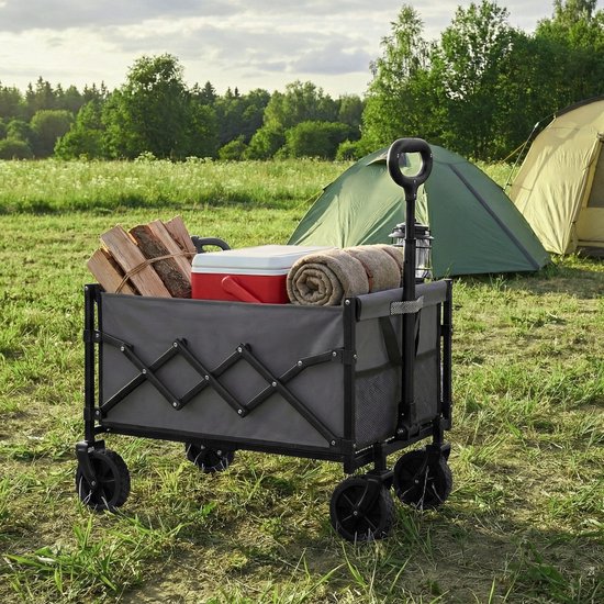 SONGMICS GFW909G01 - Opvouwbare Bolderkar - Met Handgreep en 4 Wielen - Voor Buiten en Tuin van Merkloos — afbeelding 4