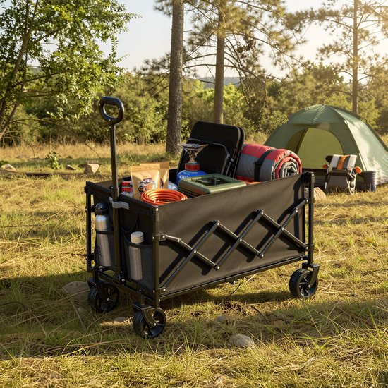 SONGMICS GFW150BH01 - Opvouwbare Bolderkar - Met Trekstang en 4 Versterkte Wielen - 150 L Capaciteit - Draagvermogen tot 120 kg van Merkloos — afbeelding 5